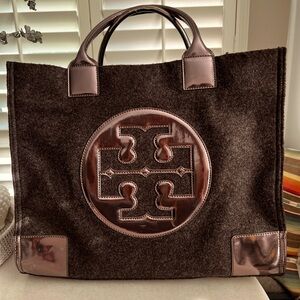***SOLD****Tory Burch Ella Wool Tote in Bronze